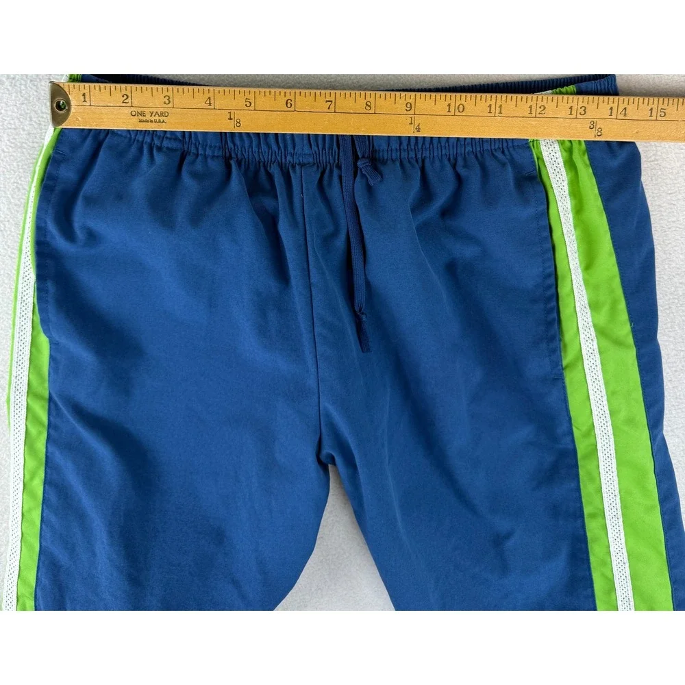 Nike Track Pants Womens M Blue Green Side Stripe Athletic Mesh Lined Sweatpants